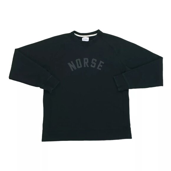 Norse Projects Ketel Logo Crewneck Sweatshirt Mens Size XL Black - Picture 1 of 10